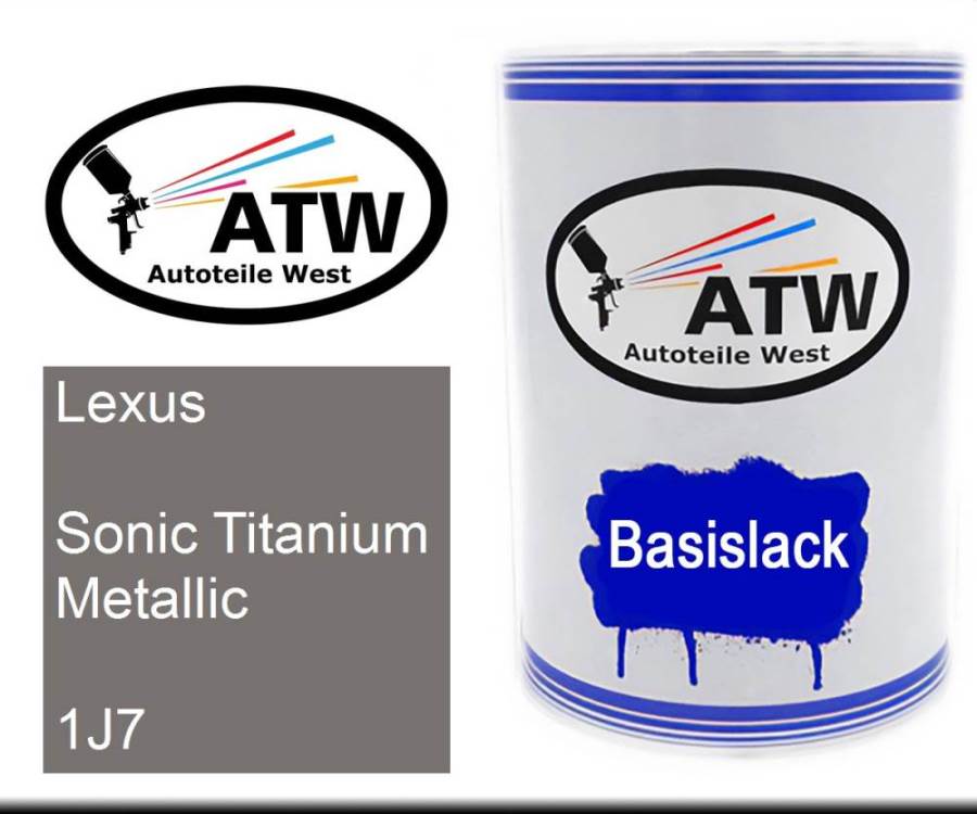 Lexus, Sonic Titanium Metallic, 1J7: 500ml Lackdose, von ATW Autoteile West.